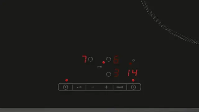 Detalle del control táctil, con la zona gigante seleccionada para funcionar en el nivel 7, durante 14 minutos