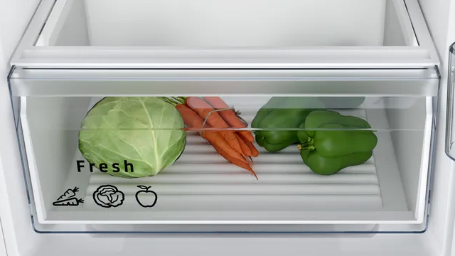 Detalle del cajón Fresh para frutas y verduras en el refrigerador