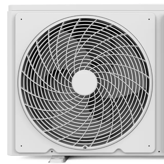 Visión en zoom del ventilador del aire acondicionado.