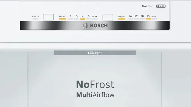 Detalle del control del frigorífco, situado en el interior del aparato, con selección de temperatura individual para el refrigerador y el congelador