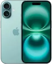 Un teléfono móvil con doble cámara trasera y logo de manzana junto a otro con pantalla verde brillante.