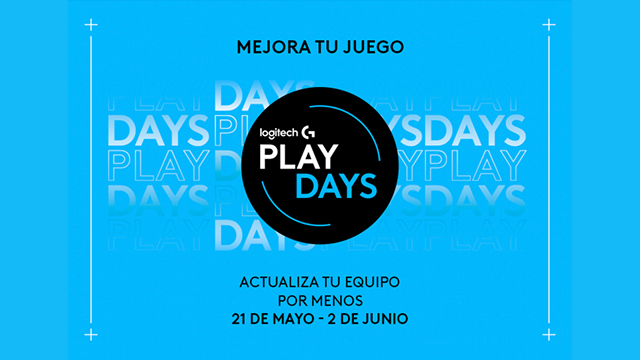 Volante y auriculares gaming Logitech g anunciando la campaña Logitech G Play Days