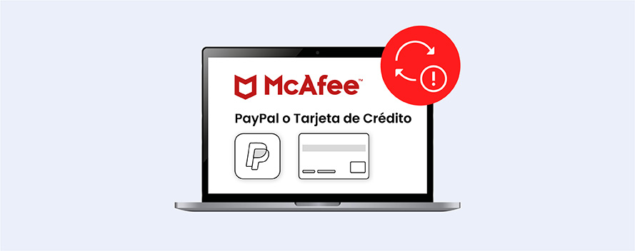 Imagen de un ordenador con el logo de McAfee