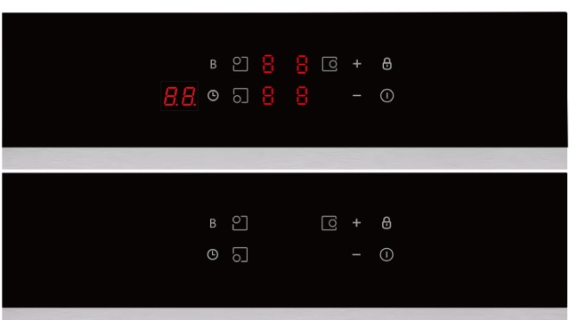 Comparación de panel de control encendido y apagado