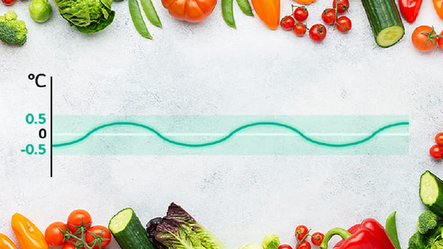 Smart Inverter, imagen del interior del frigorífico con luz azul.