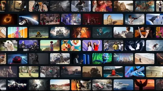 Mosaico de miniaturas de películas, series y programas de TV, muestra variedad de contenido audiovisual disponible en streaming.