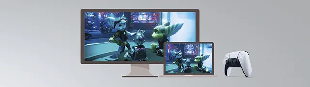 Monitor y portátil con detalle gracias a las características avanzadas del mando dual sense