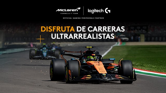 Anuncio de Logitech G Challenge Race Days con personas jugando videojuegos y texto promocional sobre premios y fechas.