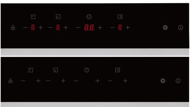 Comparación de panel de control encendido y apagado