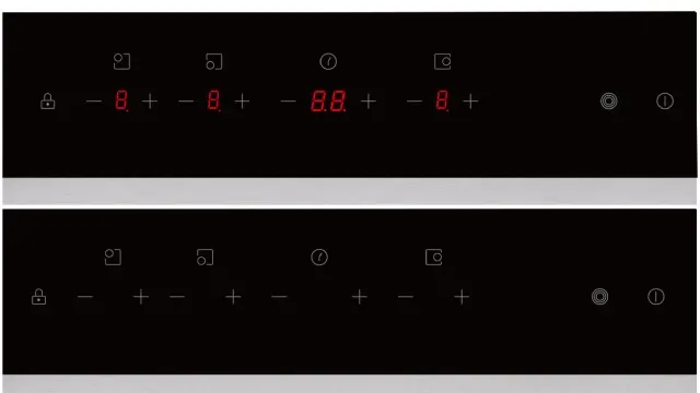 Comparación de panel de control encendido y apagado