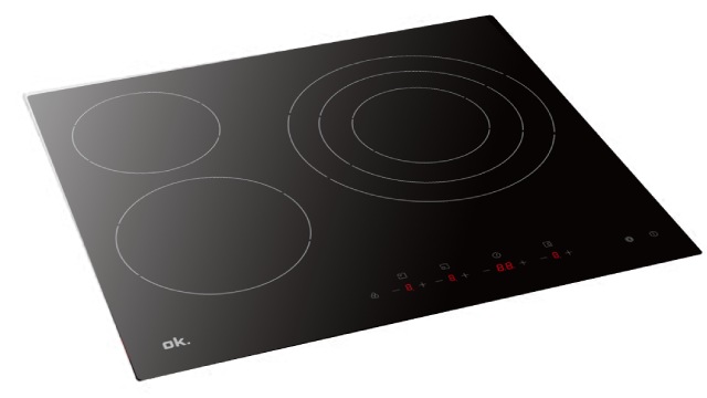 Placa vitrocerámica vista desde el lado