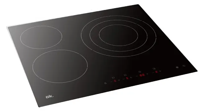 Placa vitrocerámica vista desde el lado