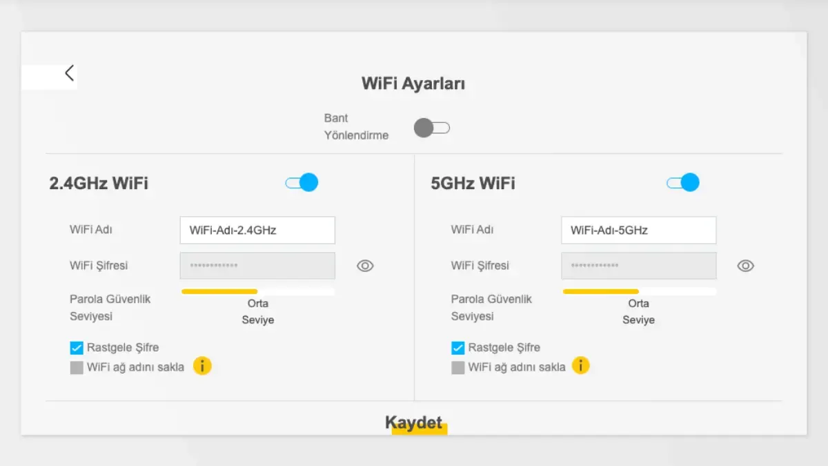Modem Wi-Fi ayarları