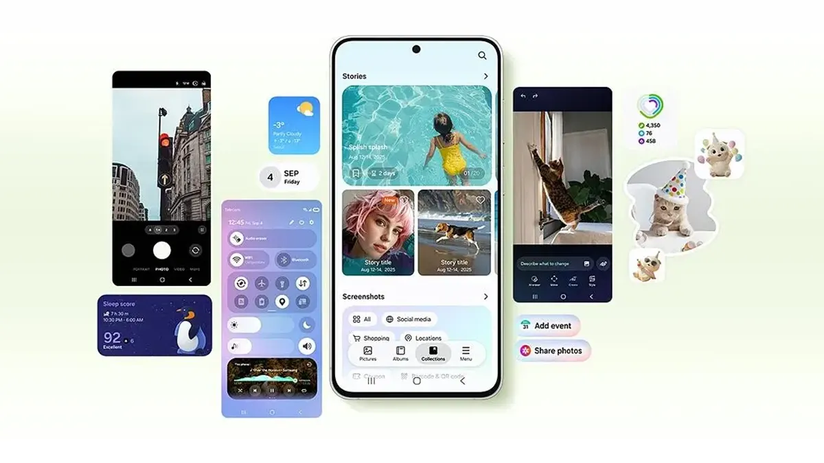 Samsung Galaxy S26 FE ekranında story ve ekran görüntüleri yer alıyor