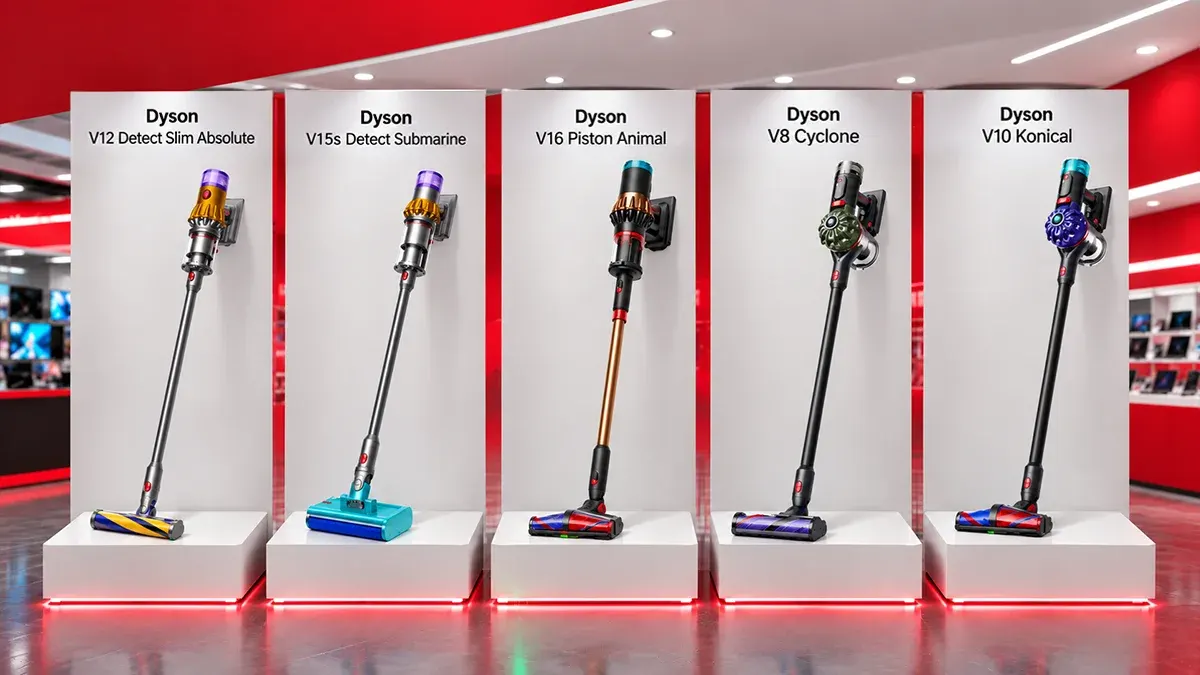 Dyson süpürge karşılaştırma (V12 vs V15s vs V16 vs V8 vs V10 Konical)
