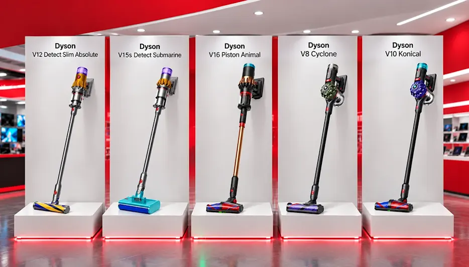 Dyson süpürge karşılaştırma (V12 vs V15s vs V16 vs V8 vs V10 Konical)
