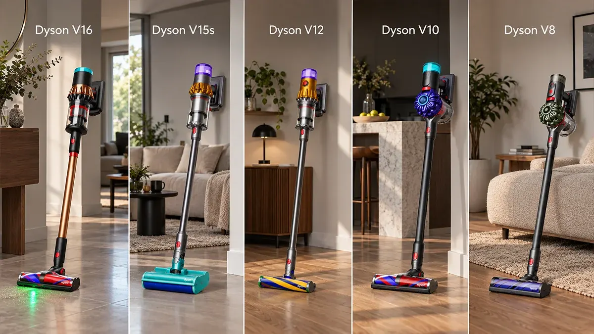 Dyson V16 vs Dyson V15s vs Dyson V12 vs Dyson V10 vs Dyson V8, hangi Dyson süpürge daha iyi