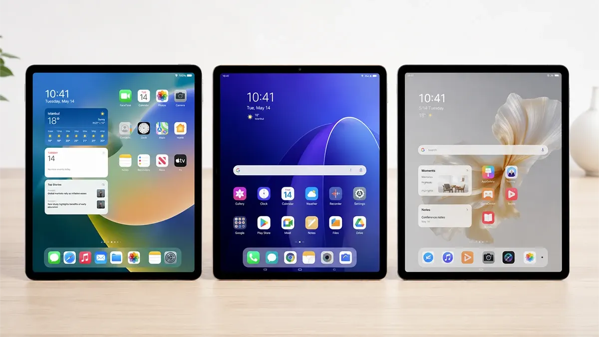 iPadOs vs Android vs HarmonyOS tablet işletim sistemi