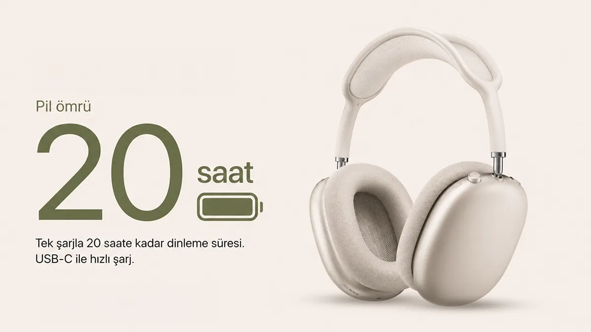 AirPods Max 2 batarya ve pil ömrü