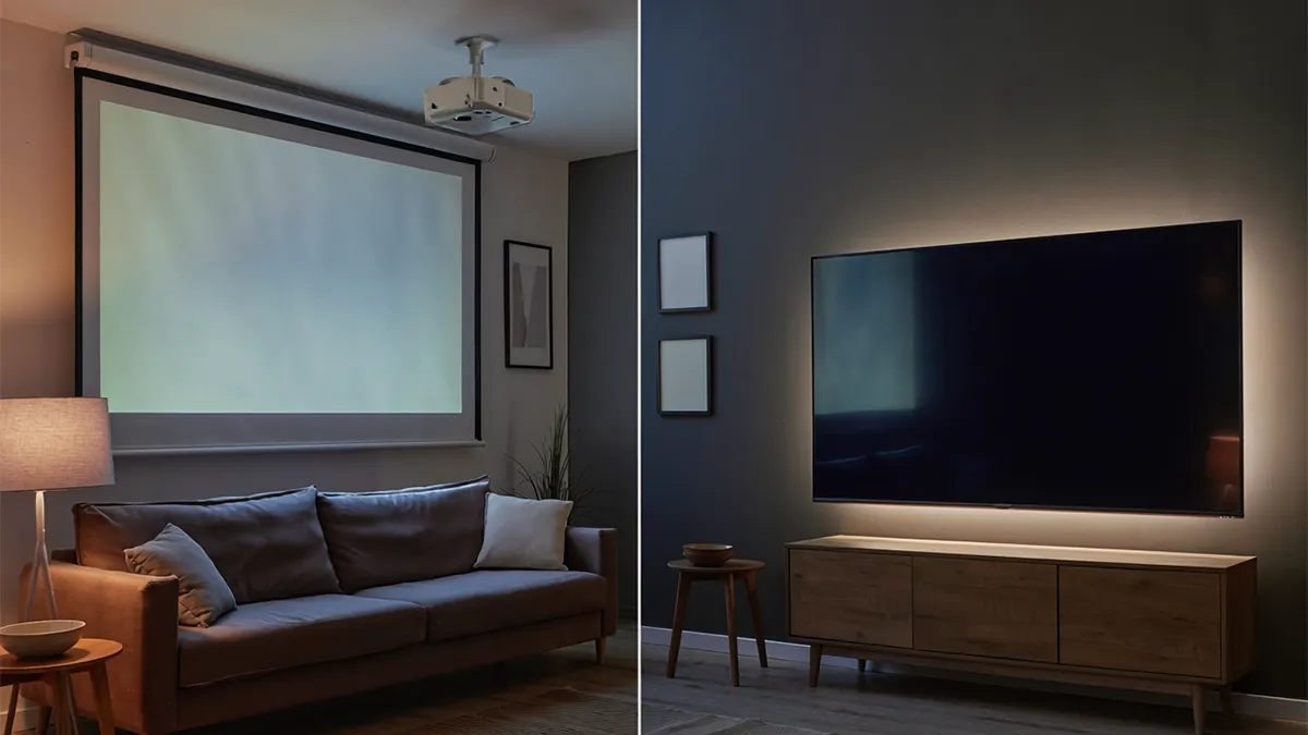 Projeksiyon ile TV karşılaştırma