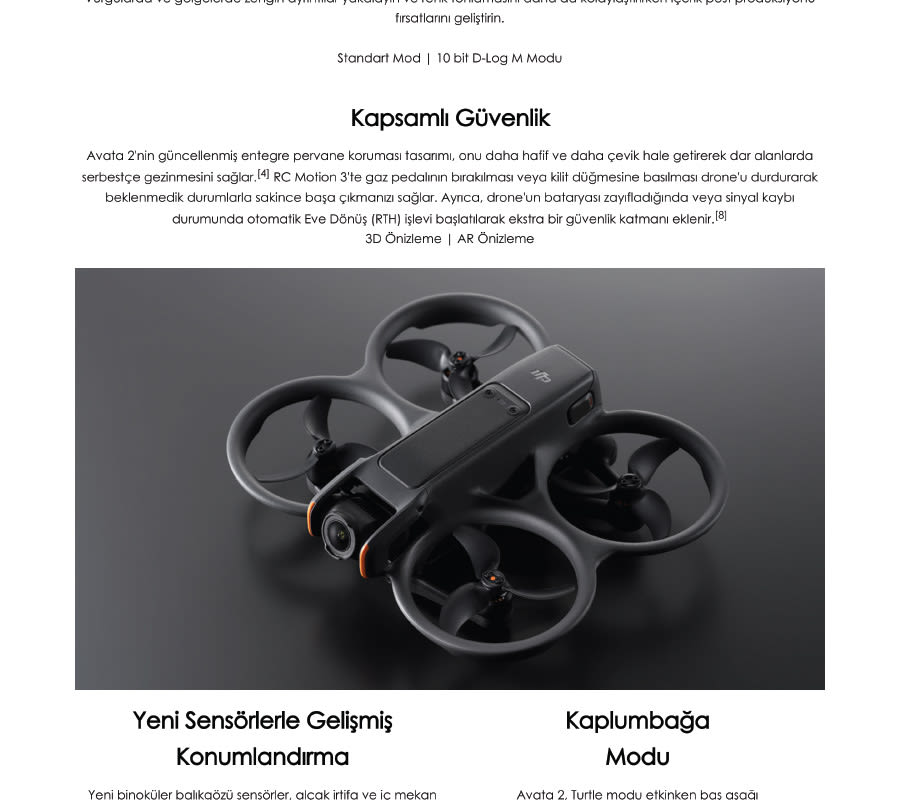 Siyah arka plan üzerinde siyah drone. Drone'un dört pervanesi ve turuncu detayları var.