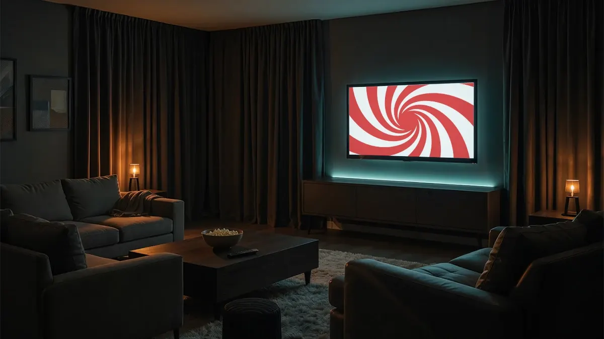 Evde sinema salonu ambiyansı ve ortam aydınlatması