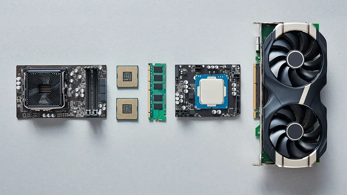 PC bileşenleri bir arada