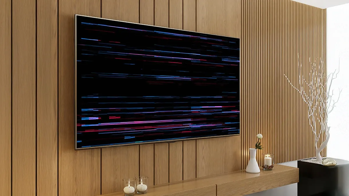 TV ekranında çizgiler var