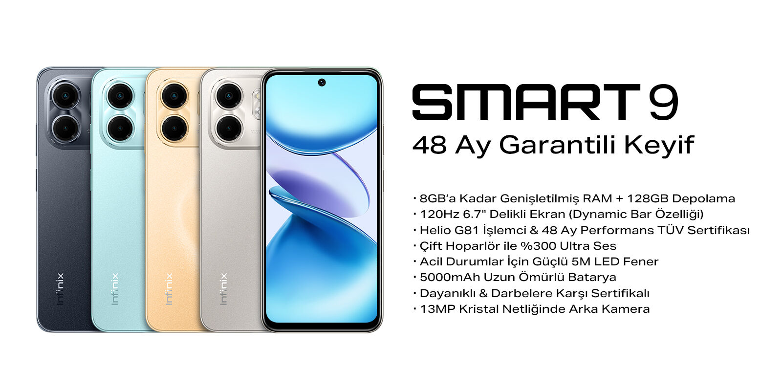 INFINIX Smart 9 4/128GB Akıllı Telefon Nane Yeşili Fiyat & Özellik