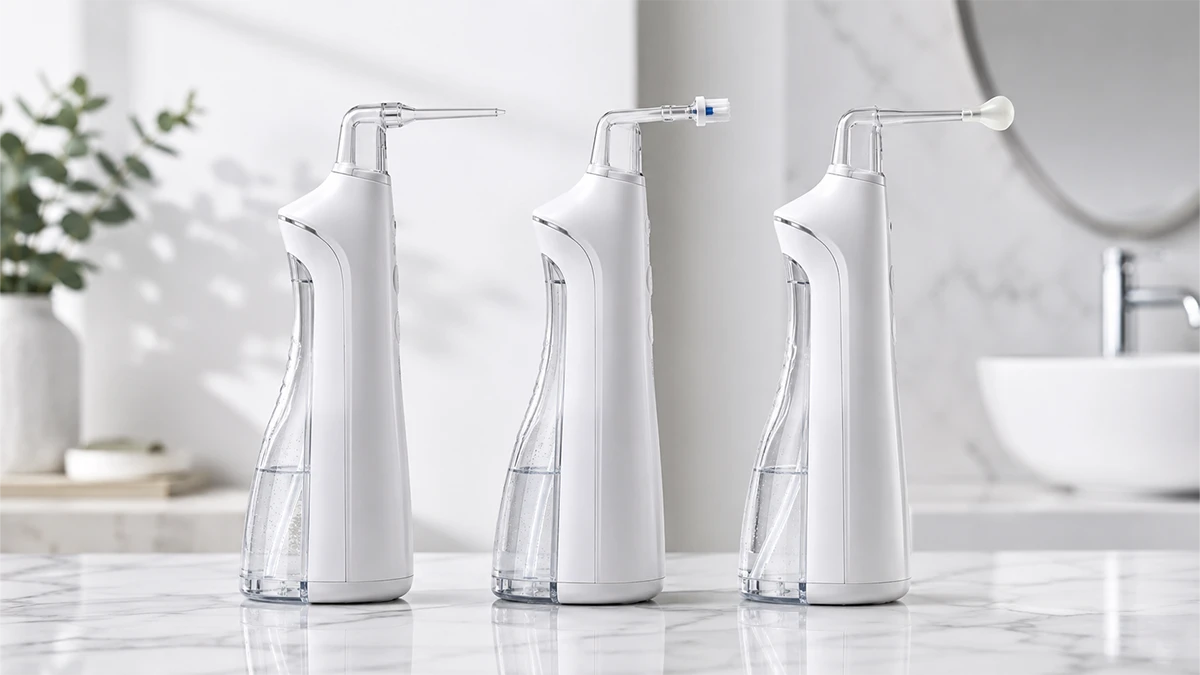 3 farklı ağız duşu modelinin hazne kapasitesi karşılaştırması