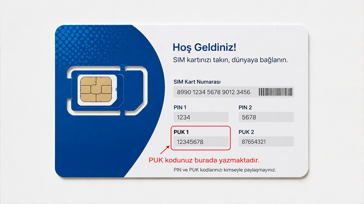 PUK kodu nerede yazar ve nasıl öğrenilir?