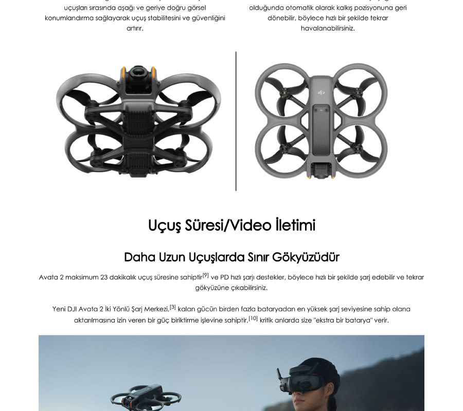 Siyah ve gri renkli, dört pervaneli bir drone'un önden ve alttan görünümleri. Drone, beyaz bir arka plan üzerinde duruyor.
