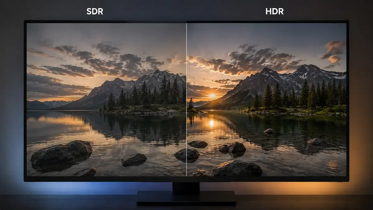 TV ekranında HDR teknolojisi ile SDR teknolojisinin karşılaştırması