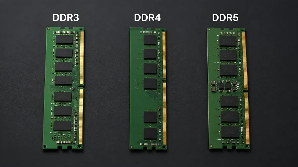 DDR3 RAM, DDR4 RAM ve DDR5 RAM