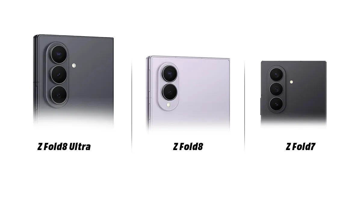 Samsung Galaxy Z Fold8 Ultra vs Z Fold 8 vs Z Fold7 kamera