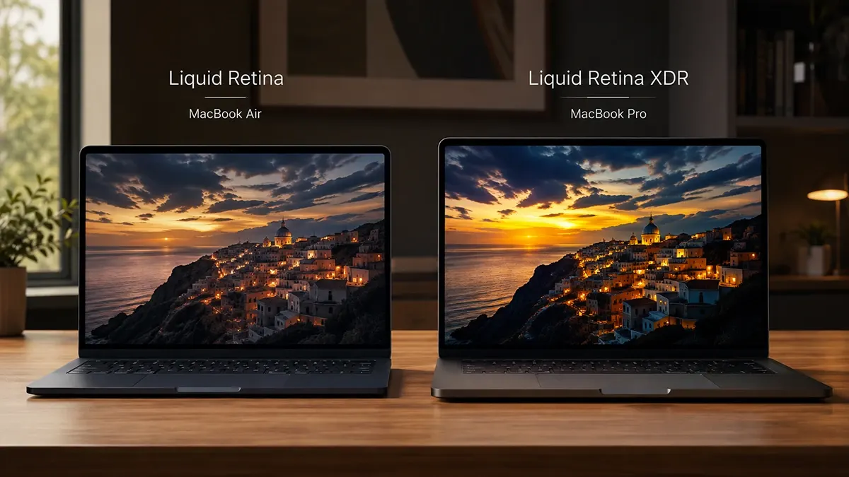 Apple MacBook Air ile MacBook Pro ekran karşılaştırması