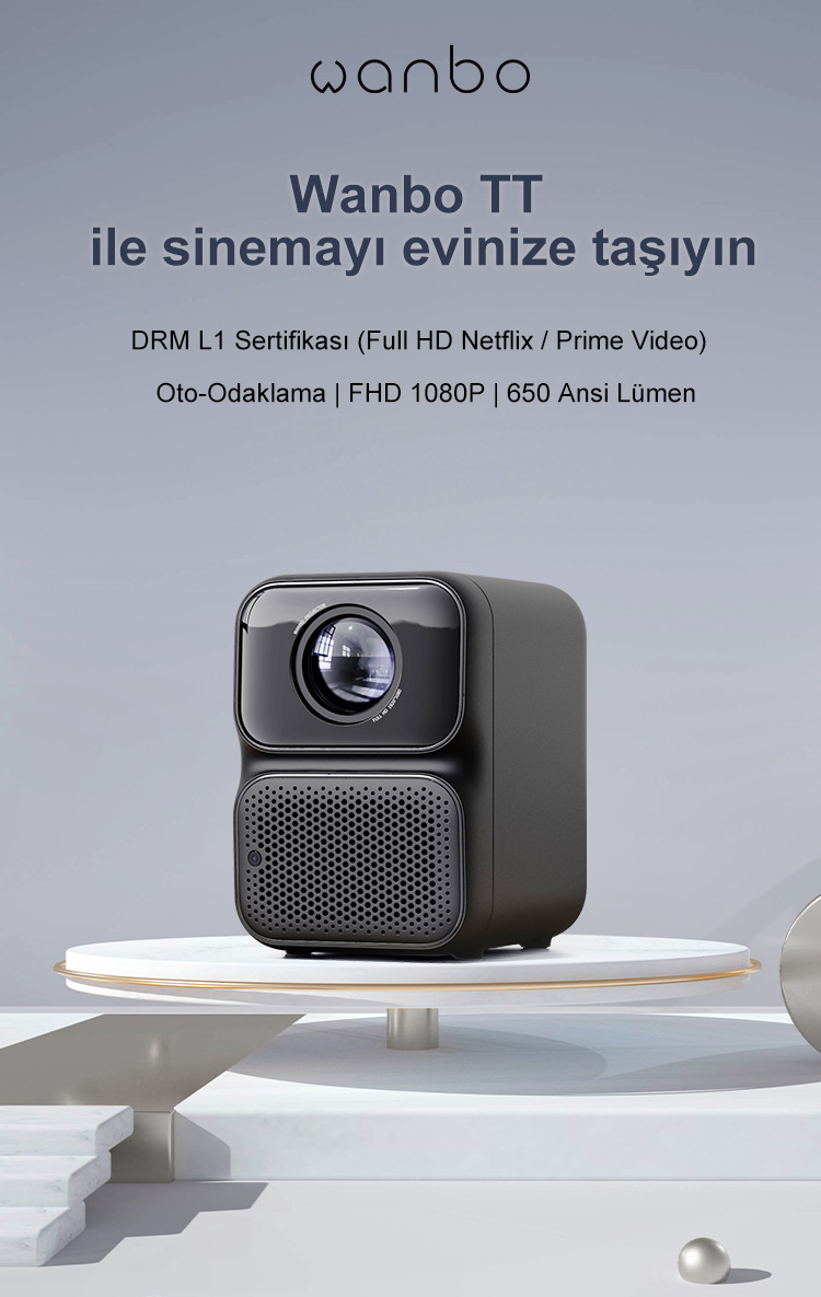 WANBO TT 650 Ansi Lümen L1 Lisanslı 1080p Linux OS Projeksiyon
