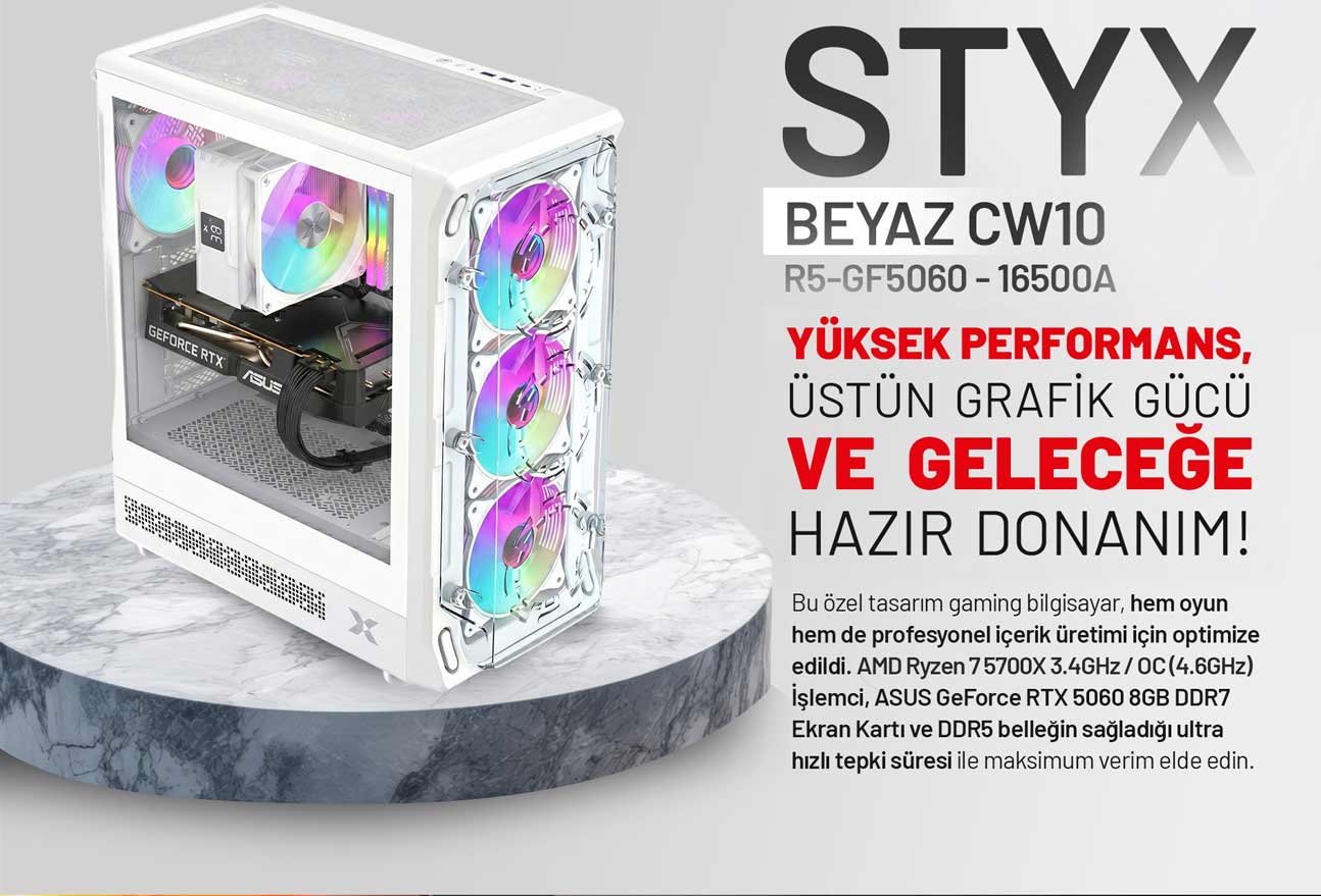 XPERION Styx AMD RYZEN 7 5700X ASUS PRIME A520M-R ASUS RTX5060 EVO